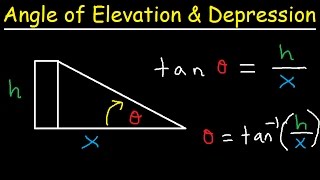 Angle of Elevation and Depression Word Problems Trigonometry Finding Sides Angles Right Triangles [upl. by Ialocin]