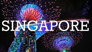 GARDENS BY THE BAY LIGHT SHOW  SINGAPORE AT NIGHT [upl. by Darrill]