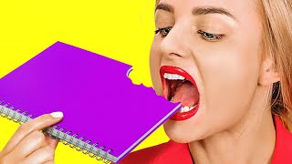 Weird Ways To SNEAK FOOD Into Class  Edible DIY School Supplies And Food Pranks [upl. by Care422]