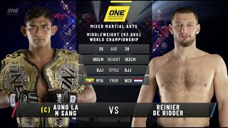 Aung La N Sang vs Reinier de Ridder ONE Inside the Matrix FULL MATCH [upl. by Nnylyoj]