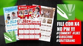 🔴🔴Template Kalender Anak Anak 2024 Free CdrX4 [upl. by Kosel]