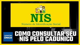 ATUALIZADO COMO CONSULTAR NÚMERO DO NIS PELO CADÚNICO [upl. by Yehs]