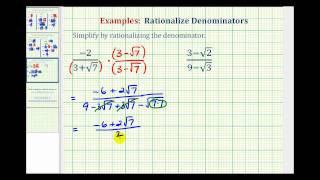 Ex Rationalize the Denominator of a Radical Expression  Conjugate [upl. by Nwahsaj91]