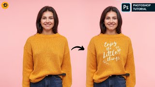 Easy Way To Add Graphics and Text to Clothes In Photoshop [upl. by Oidacra973]