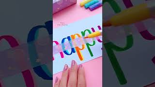 Happy Birthday DIY Card shorts satisfying art youtubeshorts [upl. by Racso]