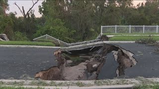 Massive sinkhole in Florida neighborhood families after Hurricane Milton [upl. by Gauldin]