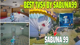 Best 1vs4 by SABUNA99 Arabian top player  SABUNA PUBG MOBILE GAMEPLAY [upl. by Tobias]