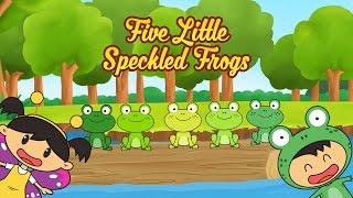 Five Little Speckled Frogs  Green Little Frog Song  Nursery Rhymes for Kids by Luke amp Mary [upl. by Ecinnej]