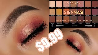 10 Profusion Cosmetics Siennas Eyeshadow Palette Tutorial  Hooded Eyes [upl. by Lativa260]