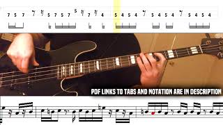 Red Hot Chili Peppers  Mellowship Slinky in B Major Bass Line wtabs and standard notation [upl. by Winther]