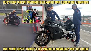 Edan Rossi dan Marini quotMenangiquot Balapan Utama 100km dei Campioni Rossi Bantu Marini Improve Honda [upl. by Karleen]