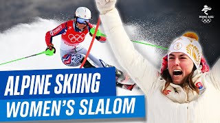 Alpine Skiing  Womens Slalom  Run 1amp2  Full Replay  Beijing2022 [upl. by Neslund]