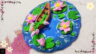 Easy Lily Pond make with clay🥰✨ [upl. by Yaluz]