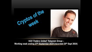 Cryptos of the week 29 Sep 24  Altcoins join the rally but is the Recent Run Overextended [upl. by Marrissa]