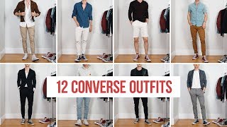 12 Ways to Style Converse Sneakers  Men’s Fashion  Outfit Ideas [upl. by Hildie]