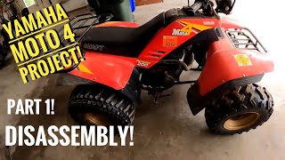 Yamaha Moto 4 Project Part 1 Disassembly Air Cleaner Gear Shifter Carburetor Removal [upl. by Einneb179]