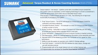 SUMAKE EAACTDS Advanced Torque Readout amp Screw Counting System [upl. by Nalyk]