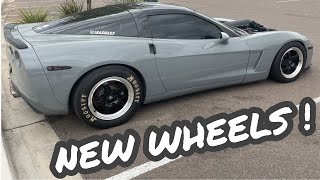 MY NEW WHEELS FOR MY CORVETTE  RACING DRAG PACK [upl. by Dlorag]