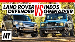 Ineos Grenadier vs Land Rover Defender COMPARED  Battle of the Boxy British OffRoaders [upl. by Rehtnug]