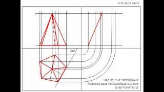 Proiezione ortogonale piramide base pentagonale ruotata 60° LT [upl. by Stultz]