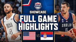 USA vs SERBIA  USAB SHOWCASE  FULL GAME HIGHLIGHTS  July 17 2024 [upl. by Aninotna]