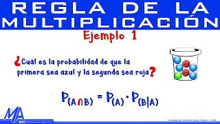 Regla de la multiplicación Probabilidad  Ejemplo 1 [upl. by Sapowith598]