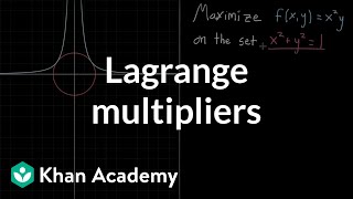 Lagrange multipliers using tangency to solve constrained optimization [upl. by Noiraa]