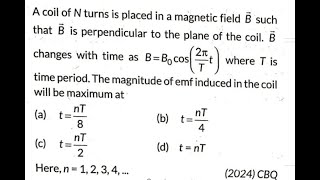 A coil of N turns is placed in a magnetic field B such that B is perpendicular to the plane of the [upl. by Quintina]