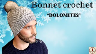 TUTORIEL BONNET CROCHET quotDOLOMITESquot HOMMEFEMMEBEBE [upl. by Destinee893]