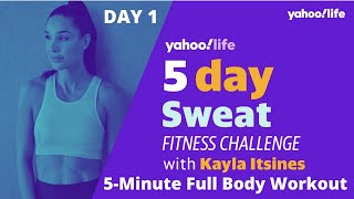 Kayla Itsines 5Day Workout Challenge Day 1 5Minute Full Body Workout [upl. by Leirud]