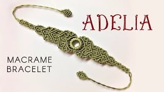 Macrame bracelet tutorial  The Adelia  Simple but elegant macrame pattern [upl. by Eizzik]