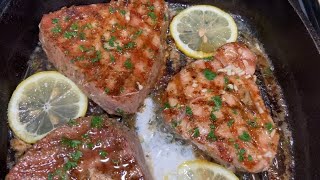 GARLIC BUTTER TUNA STEAK  TUNA STEAK RECIPE  TUNA RECIPE  FRUGALLYT [upl. by Zsuedat]