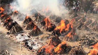 Footage of mass cremations shows devastation of India’s war with COVID19 [upl. by Alaikim275]