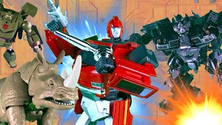 Ironhide VS Ironhide VS Rhinox Transformers Stop Motion Animation Battle [upl. by Yeldahc]