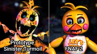 Sinister Turmoil Prototype Animatronics Vs FNAF 2 [upl. by Neirol]