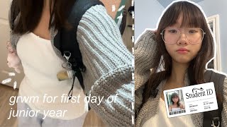 GRWM for first day of high school junior year school vlog 📓🖇️ [upl. by Gninnahc]