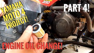 Yamaha Moto 4 Project Part 4 Oil Change The Mean Machine Gets New Oil And Filter [upl. by Shurlock618]