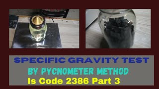 Specific gravity test of Pycnometer with calculation [upl. by Derwon]