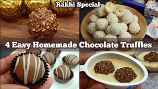 4 Homemade Chocolate Truffle Recipe Ferrero Rocher Raffaello Kinder Joy amp Cream Cheese Truffle [upl. by Gierc]