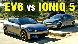 Kia EV6 vs Hyundai Ioniq 5  Luxury Electric SUV Comparison Test  Price Range Interior amp More [upl. by Sirahs]