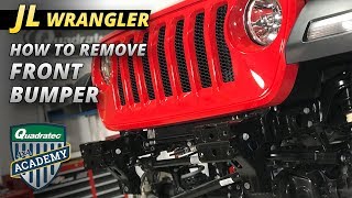 How to Remove the Plastic Front Bumper From a 2018 Jeep Wrangler JL [upl. by Zenobia]