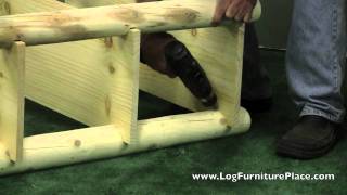 Log Bookcase  Hidden Lake Log Bookshelf from LogFurniturePlacecom [upl. by Vasya]