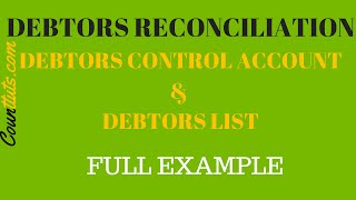 Debtors Reconciliation  Debtors Control Account and Debtors List  Full Example [upl. by Ainex]