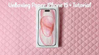 ☁️paper diy☁️ unboxing paper iphone 15  tutorial  ASMR  applefrog [upl. by Lakim]