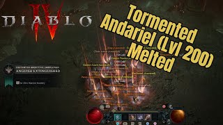 Diablo 4  Tormented Andariel Melted  Bash Barb Season 4 Loot Reborn [upl. by Celio]